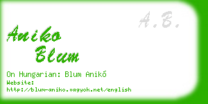 aniko blum business card